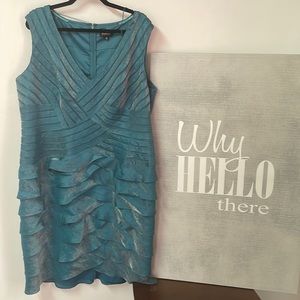 Teal Mid-length Ladies Dress 22W / 3XL